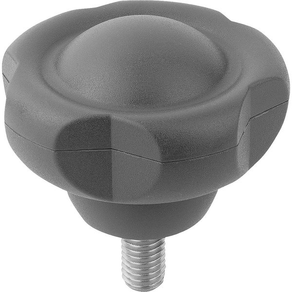 Kipp Five Lobe Grip Antibacterial D=M10X20 D1=63 H=44, Form:L Thermoplastic, Gray Ral7015 K0255.1263101144X20 - main